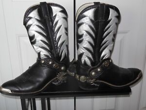 Men's Fancy Cowboy Boots Size 12  B-Western With Spurs and chains w/Jingle bobs