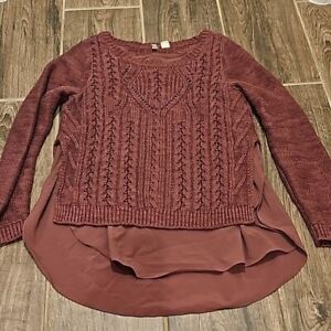 Anthropologie Burgundy Sweater