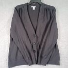 Vintage Willow Bay Womens Black Button Cardigan Sweater Size XL (18) Long Sleeve