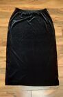 DKNY Womens Pullon Velvet Velour Long Maxi Skirt Size M Black Stretch Y2K Goth