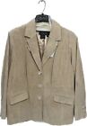 NWT Women's Leather Suede Jacket Blazer Terry Lewis Classic Luxuries Tan 2X