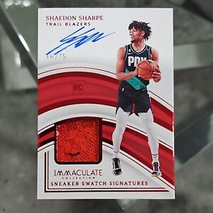 2022-23 Panini Immaculate Shadedon Sharpe Sneaker Swatch Signatures/25 On Card
