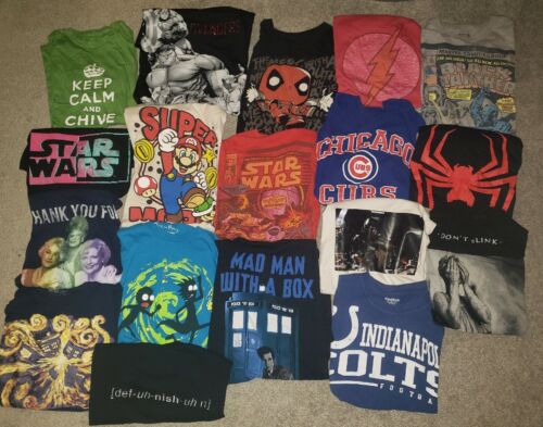 Resellers Lot 18 New/Vintage Graphic T-shirt TV Movies Memorabilia Sports Rare