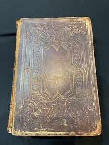 1873, THE HOLY BIBLE, OLD & NEW TESTAMENTS, PERIOD LEATHER, NO RESERVE AUCTION
