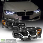 Black [F32 Style] 2012-2015 BMW F30 3-Series Sedan LED DRL Projector Headlights (For: More than one vehicle)