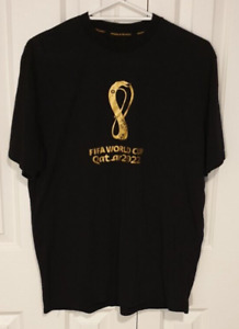 FIFA WORLD CUP QATAR 2022 Official Tournament T-Shirt Black Size Men's XL. BNWT.
