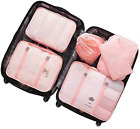 Adwaita 6 Set Packing Cubes, Travel Luggage Packing Organizers (Pink)