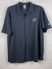 Adidas Kansas Jayhawks Mens Short Sleeve Button Up Shirt Dark Gray Polyester Med