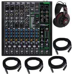 Mackie PROFX10 V3 Mixer + XLR Cables + Headphones