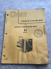 Onan AJ Series Electric Generating Sets Parts Catalog