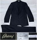 Recent $6995 Brioni Palatino Two-Button Black Striped Suit, 38R 34W 38S 48R 48C