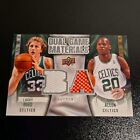 2009-10 DAMAGED UPPER DECK LARRY BIRD RAY ALLEN DUAL GAME MATERIALS USED JERSEY