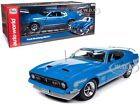 1972 FORD MUSTANG MACH 1 GRABBER BLUE 1/18 DIECAST MODEL BY AUTO WORLD AMM1314