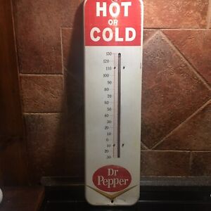 Vintage Hot or Cold Dr. Pepper Metal Wall Thermometer GA9806
