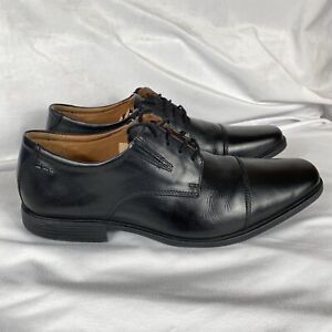 CLARKS Men's Dress Shoes Tilden Cap Size 15M Black Leather 15770 Office Church