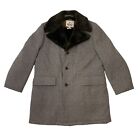 Vintage Woolrich Wool Blend Overcoat Faux Fur Lined Men's Size 42 Style 30117