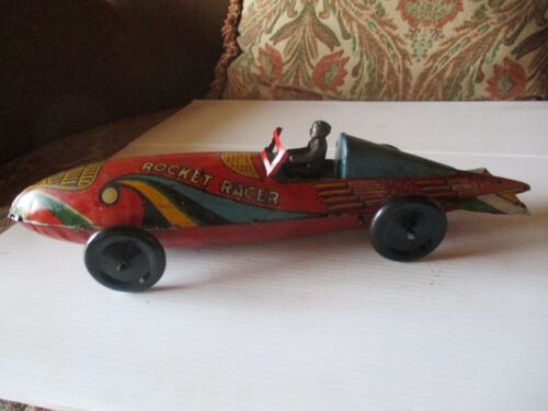 Vintage Antique tin wind up Rocket Racer