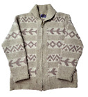 Pendleton Vintage 70s High Grade Western Wear Cowichan Zip Sweater Mens Medium M