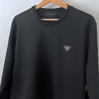 Prada Black Long sleeve t-shirt Stretchy Fabric With Metal Plate Pullover XL