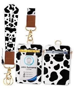 Lanyards for Keys Wristlet Keychain Wrist Lanyard Wallet for Women Cow Print