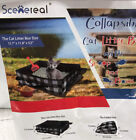 SCENEREAL Cat Travel Litter Box with Bowl & Scoop, Collapsible Portable Cat Litt