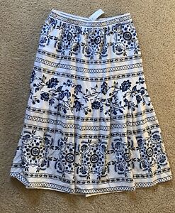 Lane Bryant Blue Floral Boho Skirt 14/16