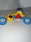 Lot 5 Vintage Fisher Price Roll A Rounds Airplane 4 Roll A Rounds Toddler GUC