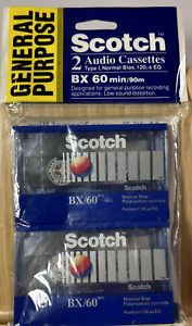 New ListingScotch BX/60 blank Cassette Tape Low Noise Normal Bias NEW Sealed (LOT OF 2)