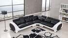 New Listing3PC Black White Modern Top Grade Faux Leather Sofa Loveseat Corner Sectional Set