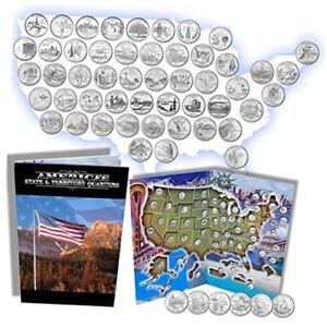 New ListingComplete 50 Uncirculated State (99-08) Quarter Collection Set + 6 Territory