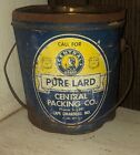Central Packing Co Pure Lard Tin Can