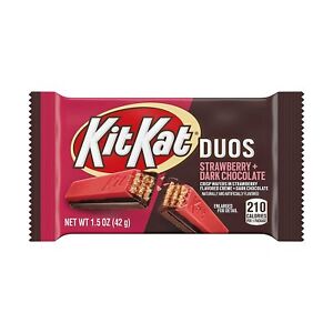 KIT KAT DUOS Dark Chocolate and Strawberry Flavored Creme Wafer Candy, Bulk,