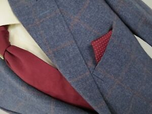 NWOT CORNELIANI Italy wool silk cashmere herringbone window pane sport coat 42 L