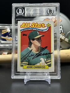 Jose Canseco 1989 Topps Auto #620 Card BAS Certified All Star #401 (CBMH)