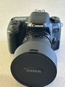 Canon EOS 77D 24.2MP Digital SLR Camera - Black  w/ Rokinon 2.8/14 mm + ef 50mm