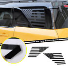 Rear Window Glass Sticker Decals Trim For Ford Bronco Sport 21-24 US Flag Black (For: 2023 Ford Bronco Sport Big Bend)