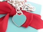 Tiffany & Co Silver Blue Enamel Return To Heart Tag Necklace 18