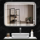 48 X 32 Inch Led Lighted Bathroom Mirror Dimmable Vanity Wall Mirror Anti-Fog Me