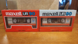 Lot Of (2) Maxell UR 90 Vintage (1985) Blank Audio Cassette Tapes-Made In Japan
