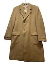 Vintage Brookstreet Tan Wool Top Stitch  Top Coat Overcoat See Measurements