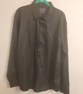 Flex Men's Luxury Collection Italian Long Sleeve Button Up Shirt Black XL New
