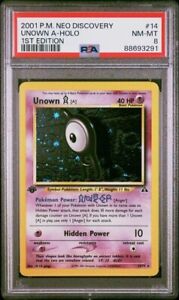 PSA 8 Pokemon 2001 Neo Discovery 1st Edition #14 Unown [A] Holographic NINTENDO