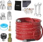 Pressure Washer Cleaning Kit Sewer Jetter Kit for 1/4 Inch NPT Corner Max 50FT