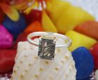 Natural Black Rutile Quartz Ring Sterling Silver Quartz Art Deco Ring for Women