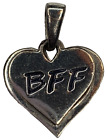 Vintage Signed SU Sterling 925 Best Friends Forever BFF Double Heart Pendant 1G