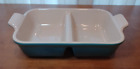 Le Creuset Caribbean Blue Heritage Baking Dish Double Sided Divided Split Stone