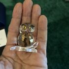 Swarovski Vintage Owl On Frosted Branch, Lt Smoke Color Owl, New In Box