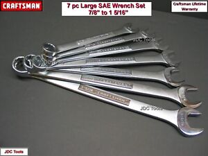 CRAFTSMAN Large 7 pc SAE Combination Wrench Set 12pt 7-8