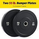 New Listing55lb Bumper Plate Set Rubber Olympic Weight Plates for 2