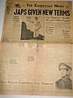 VTG WORLD WAR II -WW2 THE ZANESVILLE NEWS NEWSPAPER-AUG.11, 1945 ZANESVILLE,OHIO